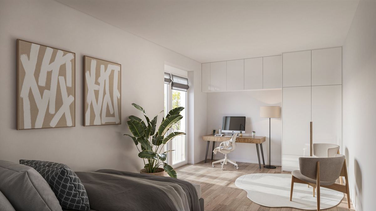 Zimmer im Co-Living-Konzept des UrbanDuo