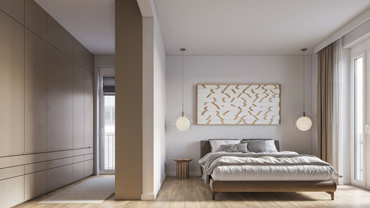 Schlafzimmer mit Ankleidenische